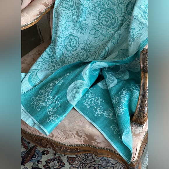 Rare Vintage but new not used European pure linen table cloth square Decor lux - Picture 4 of 15